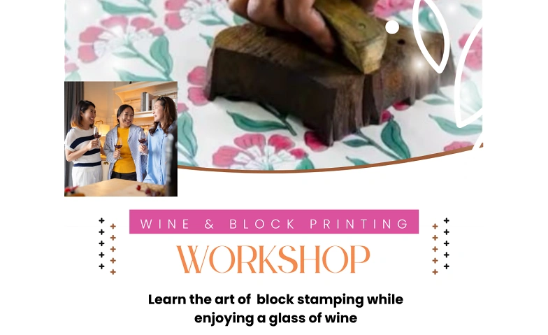 Wine and Block Printing (Indian Technique) Billets