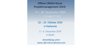 Veranstalter:in von CRASH-Kurs Projektmanagement 22.-24.10.2024 in Karlsruhe