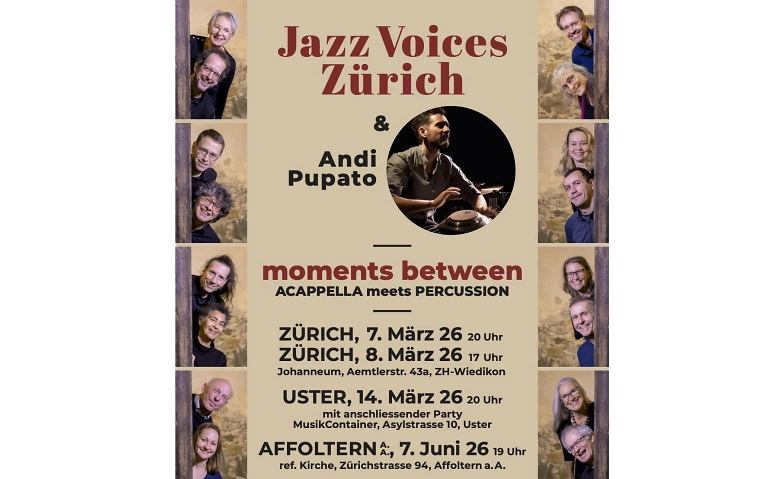 JazzVoices Z&uuml;rich &amp; Percussion. Moments Between. Billets