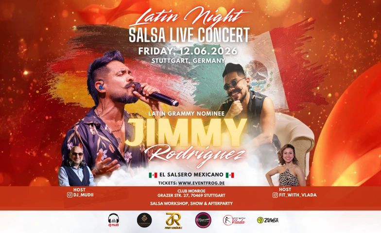 Jimmy Rodriguez Salsa Live Konzert &ndash; 12.06.2026, Stuttgart Club Monroe, Grazer Stra&szlig;e 27, 70469 Stuttgart Tickets