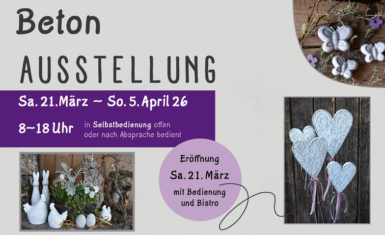 Beton Ausstellung &ndash; Er&ouml;ffnung mit Bedienung und Bistro Tickets