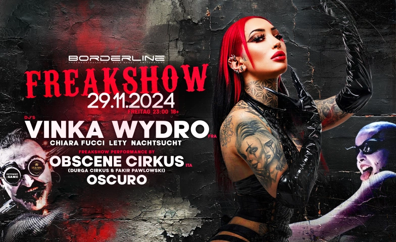 FREAKSHOW w/ Vinka Wydro Borderline, Hagenaustrasse 29, 4056 Basel Tickets