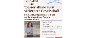 Event organiser of Lesung Adriana Altaras &bdquo; doitscha&ldquo; und &bdquo;besser allein&hellip;&ldquo;