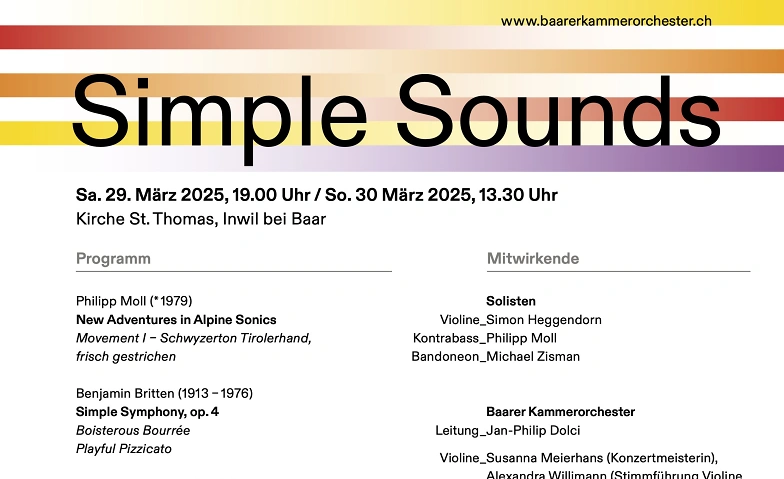 Baarer Kammerorchester - Simple Sounds Tickets