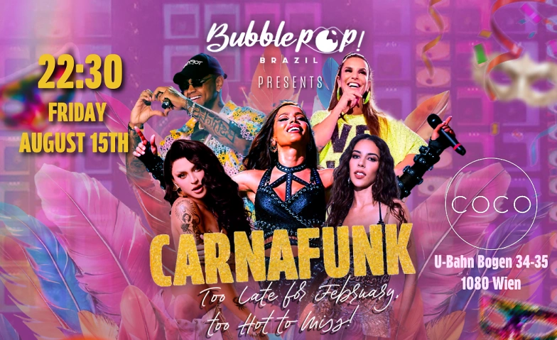Event-Image for 'BUBBLEPOP! BRAZIL – CARNAFUNK'