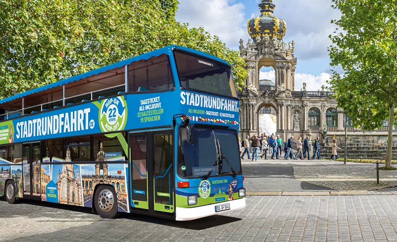 Große Stadtrundfahrt Hop on Hop off Tagesticket Dresden Stadtrundfahrt Dresden GmbH | Haltestelle Zwinger / Postplatz Tickets