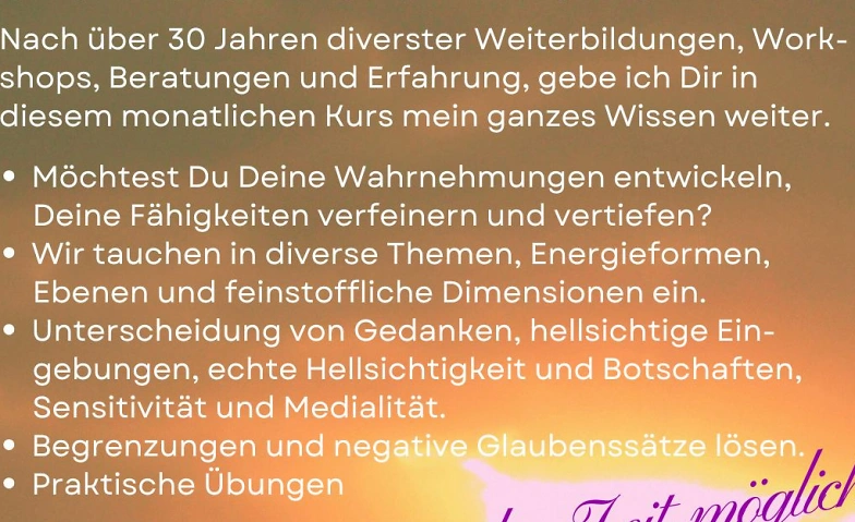 Spiritueller Entwicklungskurs - Einstieg jeder Zeit möglich Villa Grunholzer Tickets