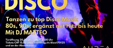 Event-Image for 'Disco im AUREA - 80s & 90s Party ergänzt mit  Hits bis heute'