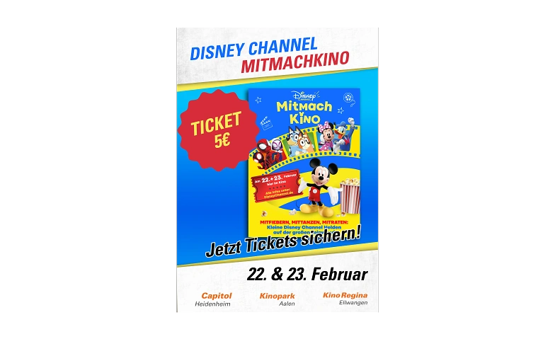 Disney Channel Mitmachkino ${singleEventLocation} Tickets