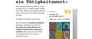 Event-Image for 'Buchvernissage – "Frieden ist ein Tätigkeitswort"'