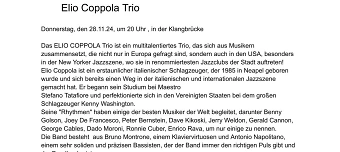 Event organiser of Elio Coppola Trio