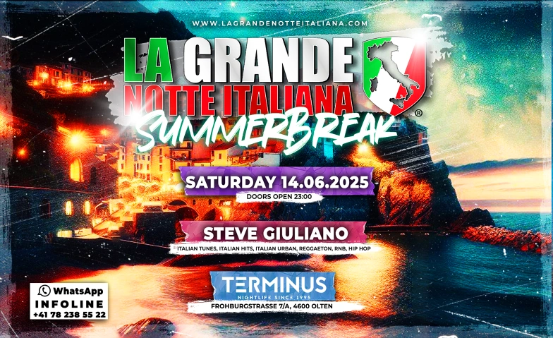 La Grande Notte Italiana Terminus Club, Froburgstrasse 7, 4600 Olten Billets