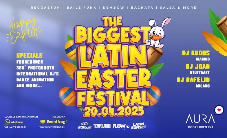 LATIN EASTER FESTIVAL 2025 Aura, Bleicherweg 5, 8001 Zürich Tickets