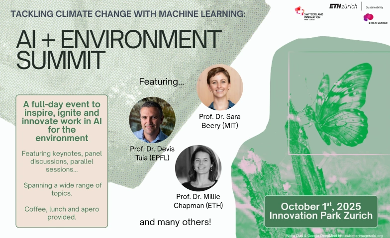 AI + Environment Summit 2025 Innovation Park Zurich, Wangenstrasse 68, 8600 Dübendorf Tickets