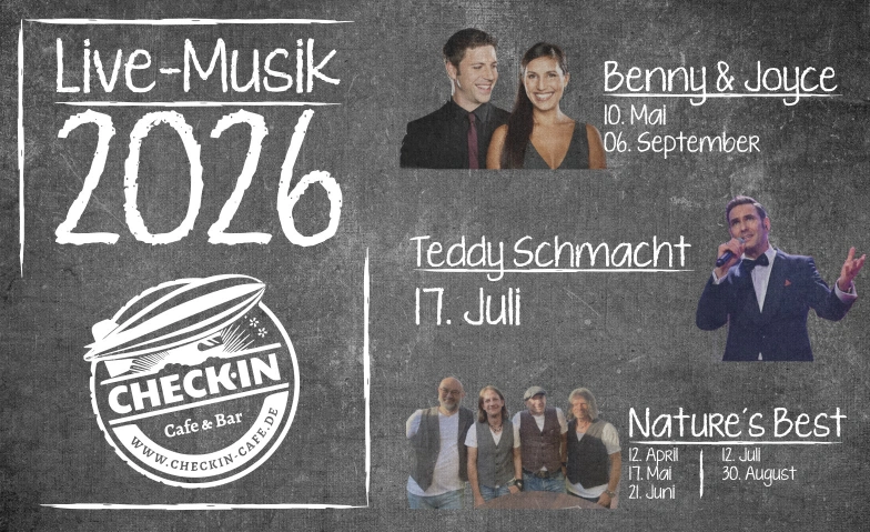 Check In Live Musik 2026 CheckIn Cafe & Bar, Flughafen Essen-M&uuml;lheim Tickets