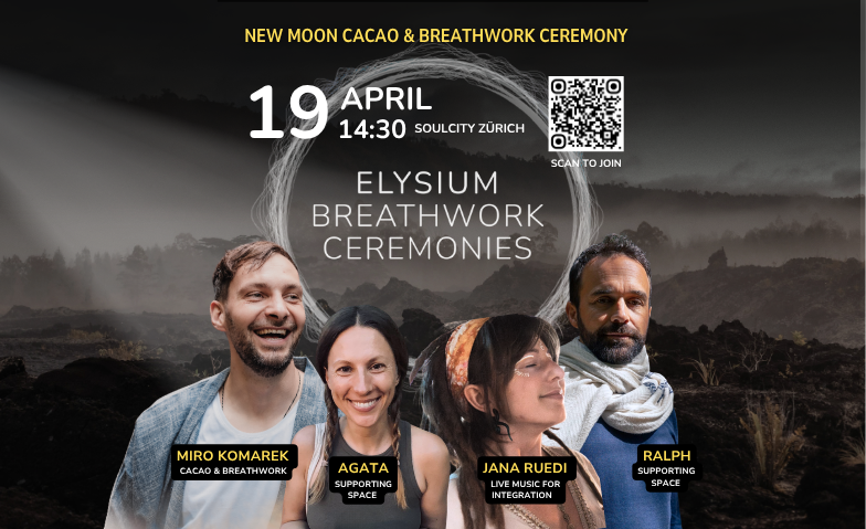 Elysium New Moon Cacao &amp; Breathwork Journey VITALITY &amp; FOCUS Billets