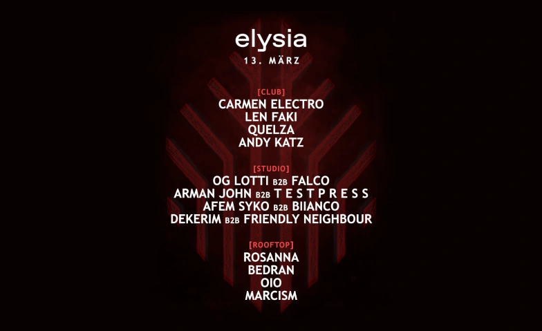 Elysia Freitag 13. M&auml;rz 2026 Elysia, Frankurt Strasse 36, 4142 M&uuml;nchenstein Tickets