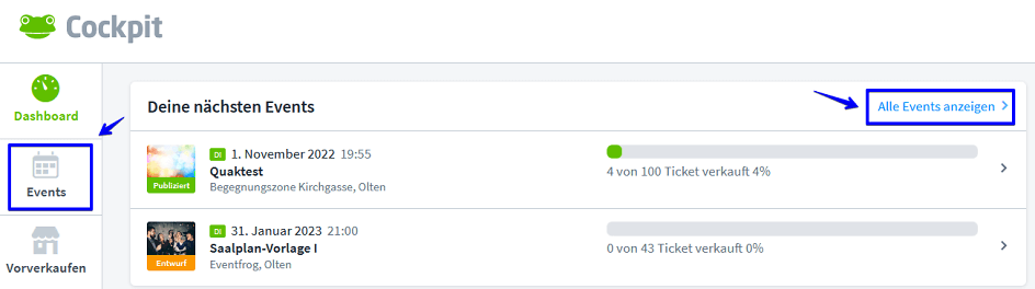 Events Übersicht