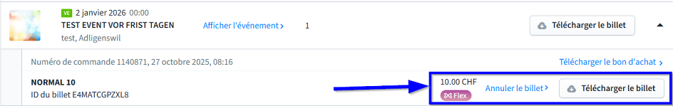 Flex tickets storno FR 1