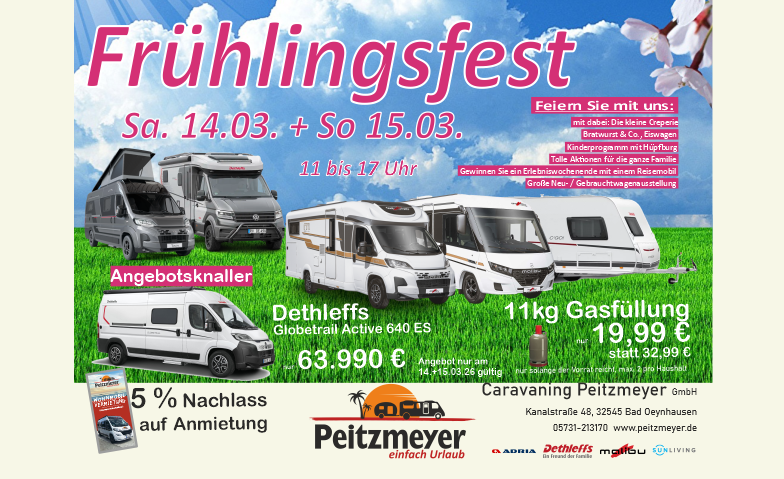 Fr&uuml;hlingsfest bei Caravaning Peitzmeyer Tickets