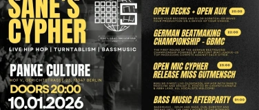 Event-Image for 'Sane's Cypher #2 - Open Mic, GBMC Battle & Bass Music Party'