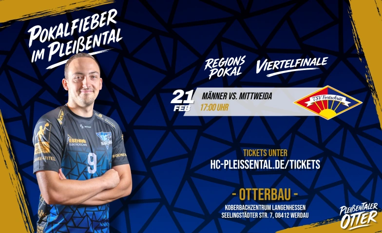 Pokalviertelfinale im Plei&szlig;ental Otterbau, Seelingst&auml;dter Str. 7, 08412 Werdau Tickets