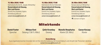 Veranstalter:in von Konzertabend mit Gesang, Wort und Klavier