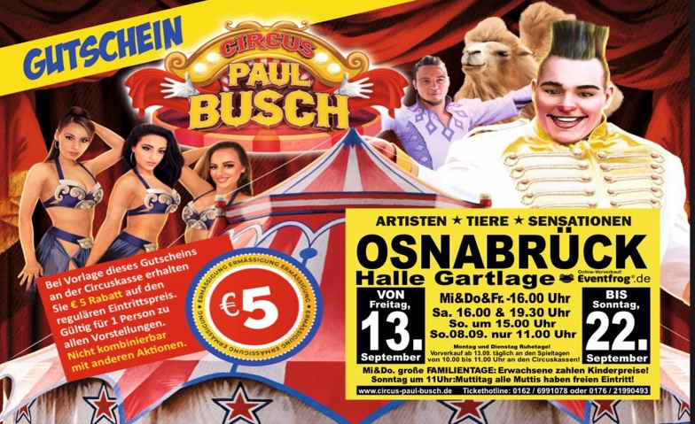 Circus Paul Busch - Tournee 2024 - Osnabrück Halle Gartlage Tickets