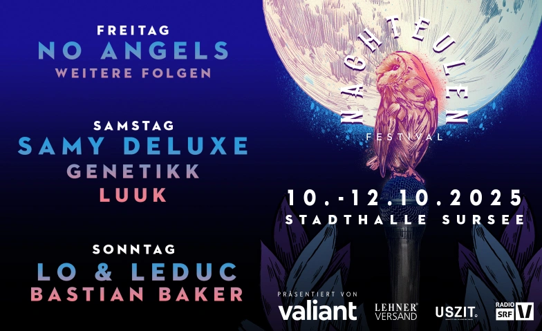 NACHTEULEN FESTIVAL 2025 SURSEE, Sankt Urban-Strasse 5, 6210 Sursee Tickets