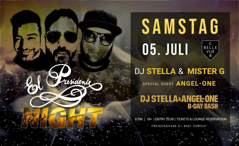 El Presidente Revival Party Club Bellevue, Freieckgasse 9, 8001 Zurich Billets