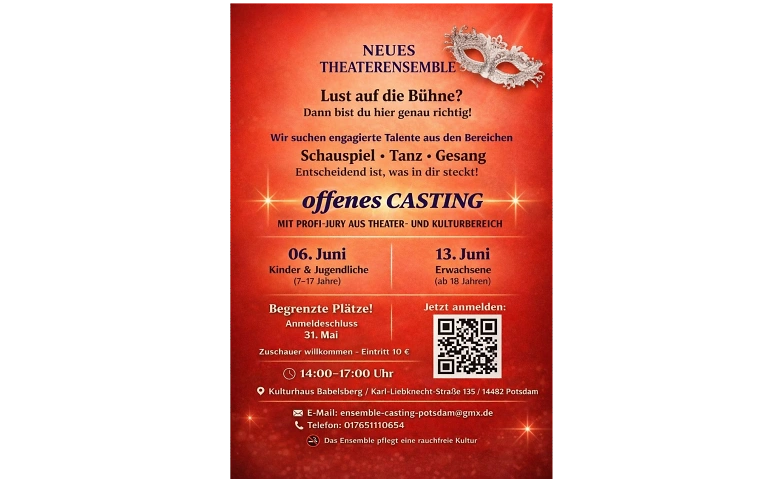 CASTING POTSDAM - Neues Theaterensemble ! Jetzt anmelden! Tickets