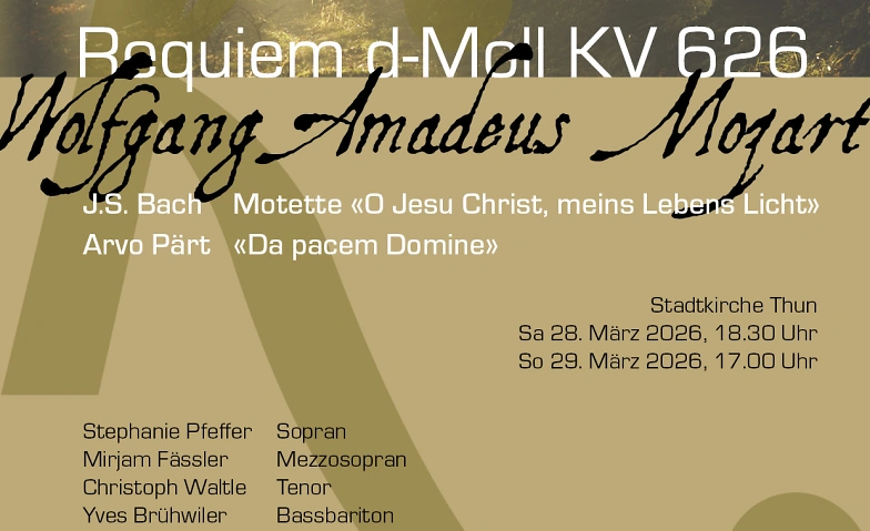 Konzerte zum Palmsonntag: W.A. Mozart Requiem d-Moll KV 626 Tickets