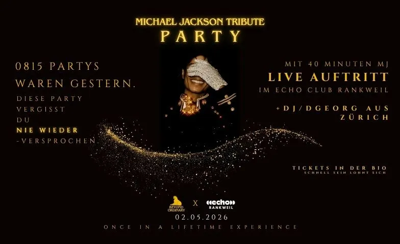 Event-Image for 'MICHAEL JACKSON Tribute Party - by Beyond Ordinary'