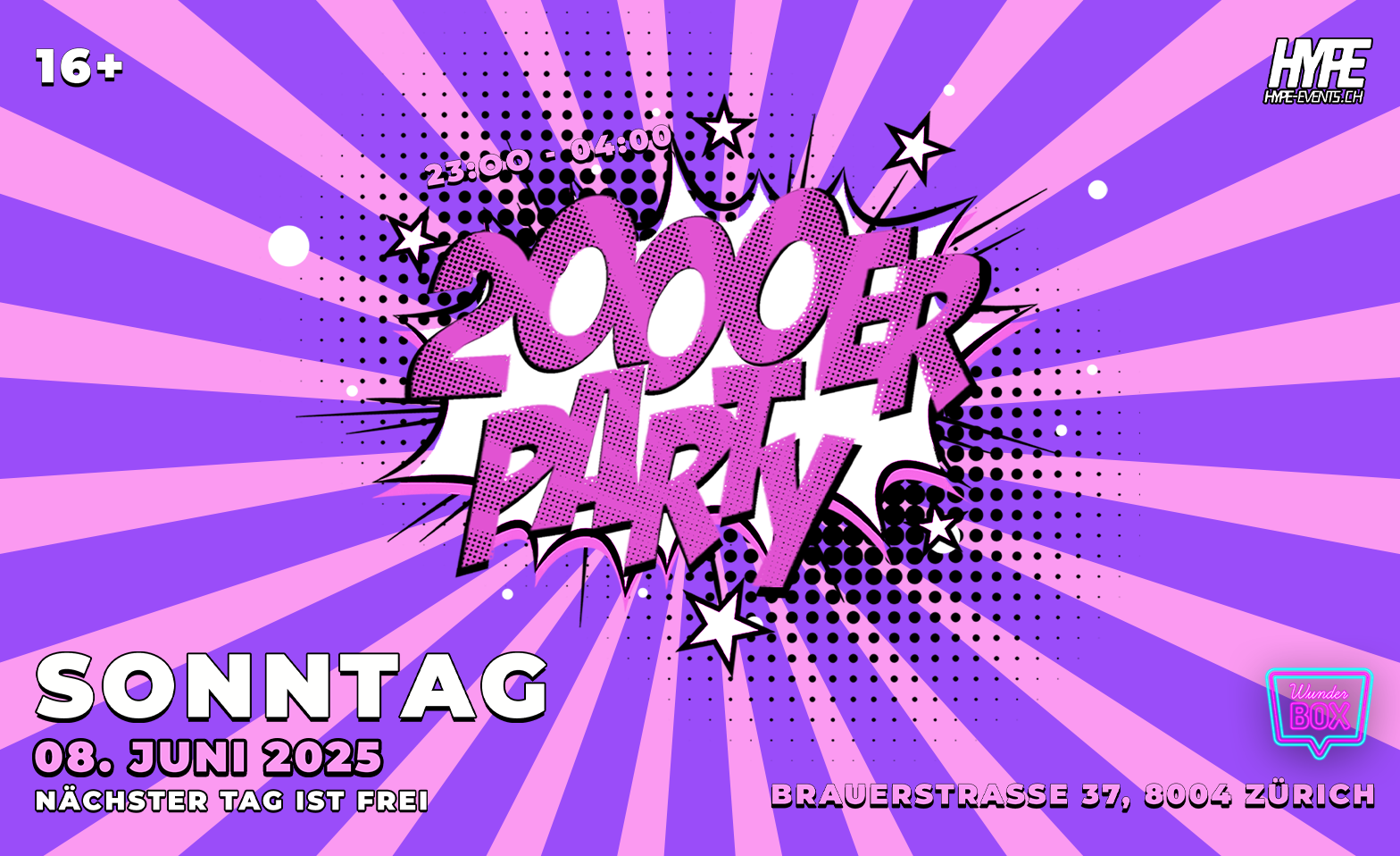 2000ER PARTY - @ WUNDERBOX, Z&Uuml;RICH (&Uuml;16) Billets