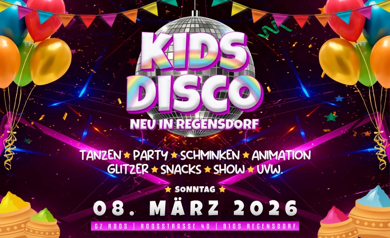 Kids Disco Regensdorf GZ Roos, Roosstrasse 40, 8105 Regensdorf Tickets