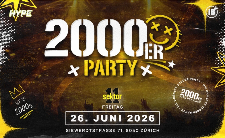 2000ER PARTY  SEKTOR11, Z&Uuml;RICH ( +16 / &Uuml;16) Sektor 11, Siewerdtstrasse 71, 8050 Z&uuml;rich Billets