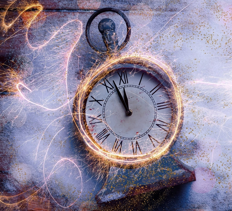 Uhr mit Anzeige 2 vor 12