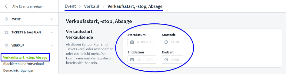 Verkaufsstart