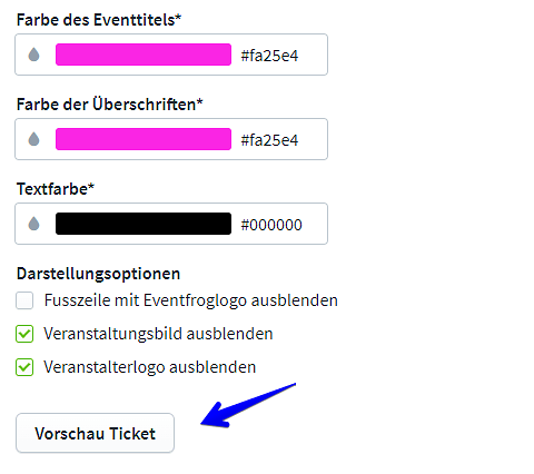 Vorschaufunktions Tickets