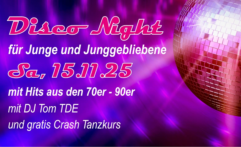Disco Night 80er Party für Junge und Junggebliebene Billets