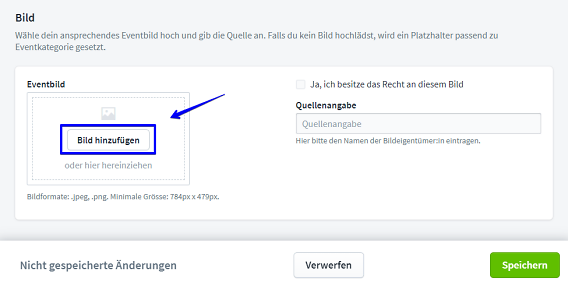 Wie erfasse ich ein Bild für meinen Event 4
